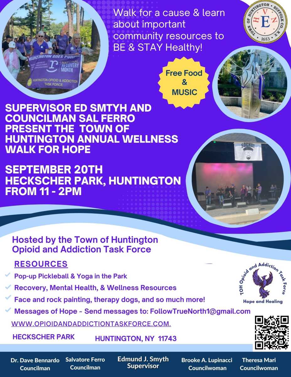 Huntington "dresses in purple" in support of those who recover from addiction