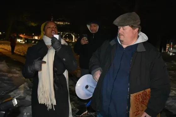 Anti-ICE protesters gather outside Republican convention in Garden City