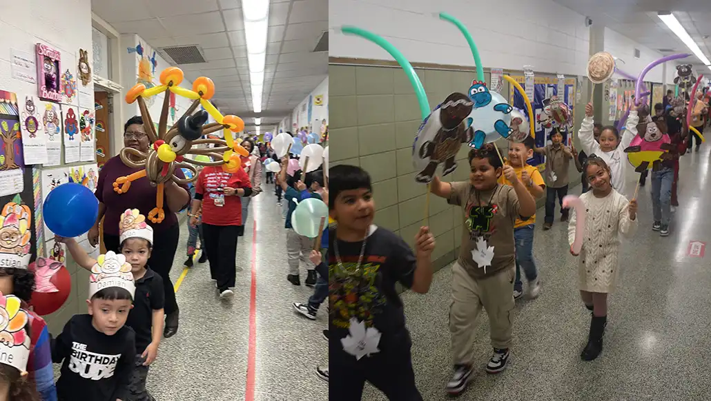Northeast and Northwest Elementary Schools Hold “Thanksgiving” Parade