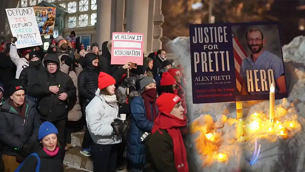 Vigil in NY in memory of nurse Alex Pretti, shot by immigration agents
