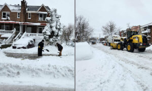 New Yorkers with arduous task of removing accumulated snow after historic blizzard