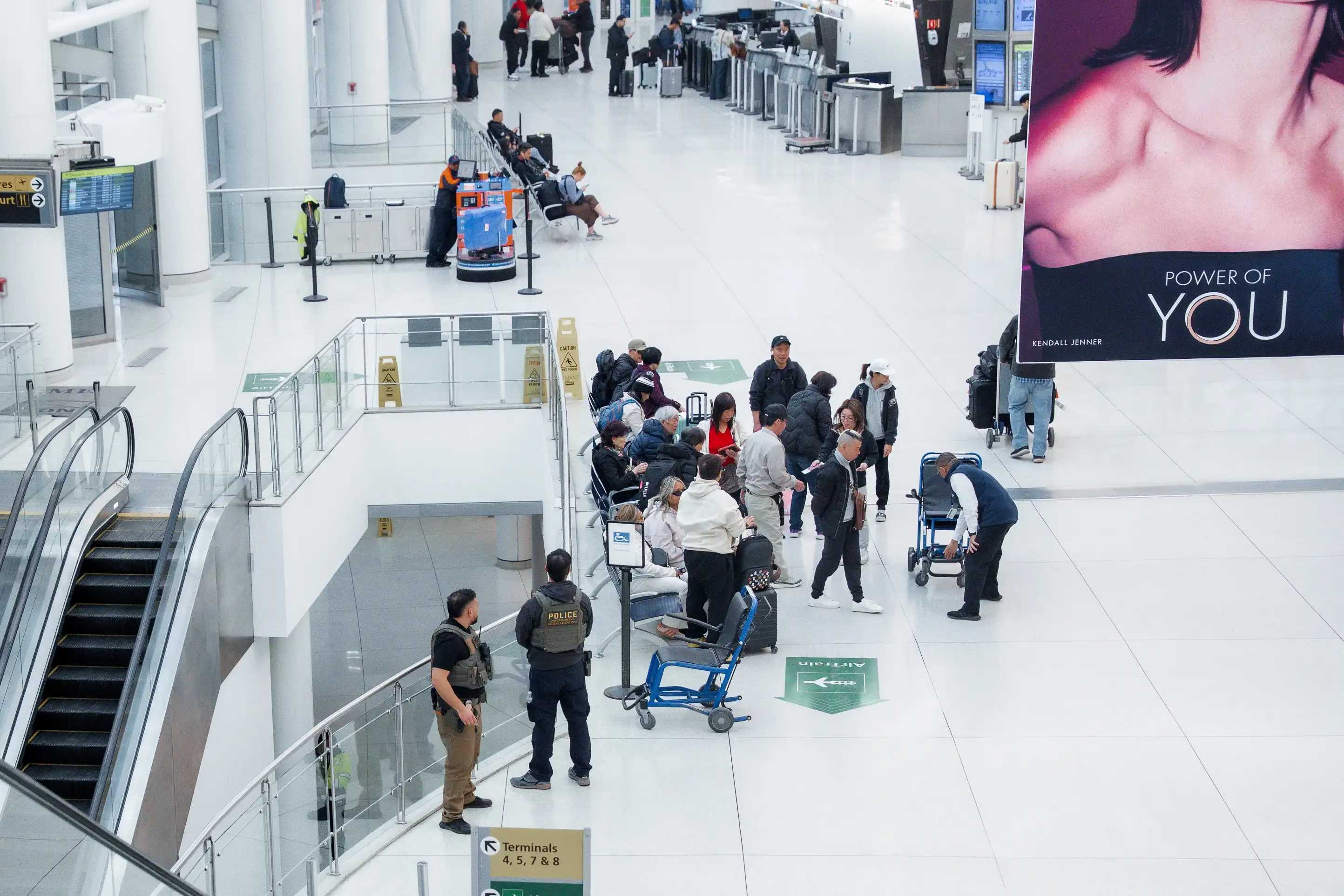 ICE agents are deployed at JFK airport in New York and Liberty airport in Newark, NJ