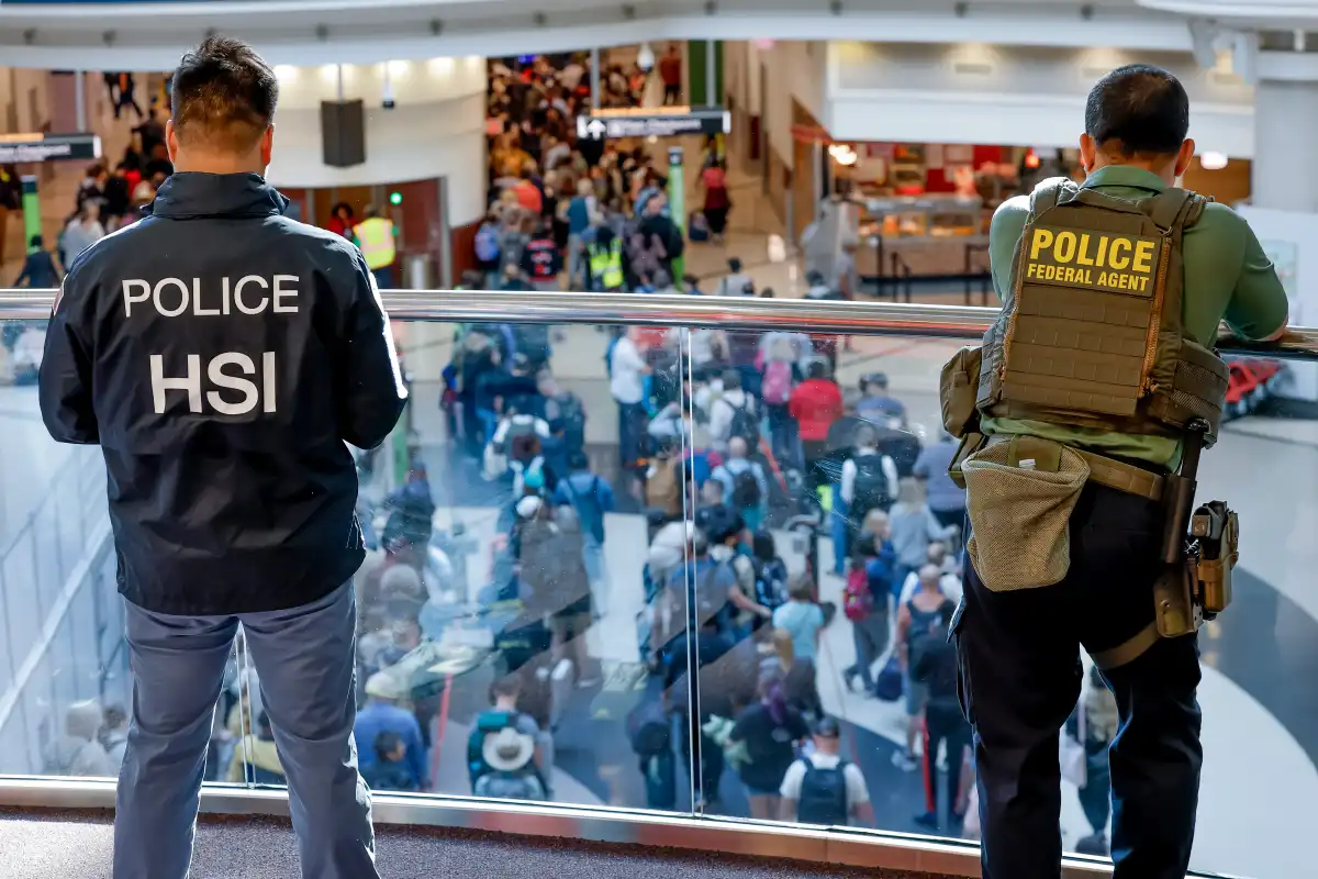 ICE agents are deployed at JFK airport in New York and Liberty airport in Newark, NJ
