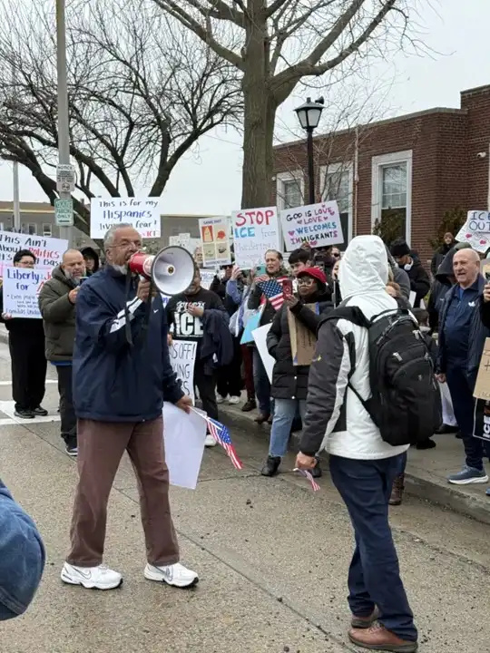 Hundreds protest ICE in front of Hempstead City Hall