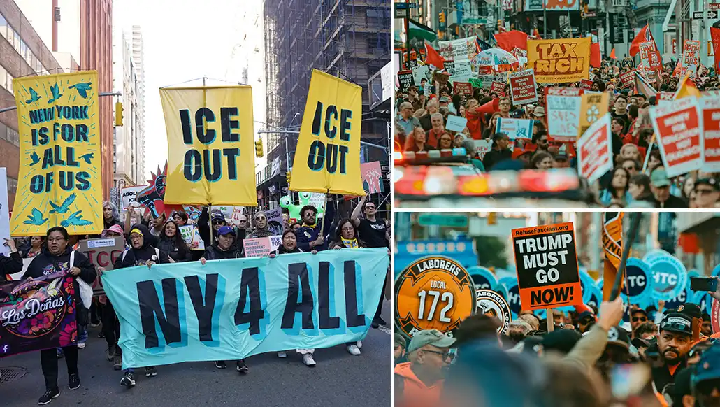 Thousands of immigrant workers protest against ICE attacks and Trump's war