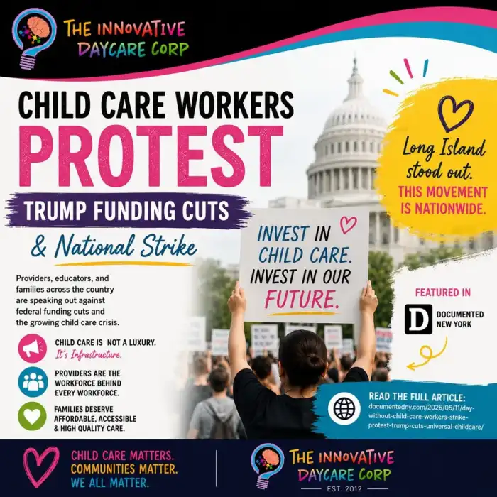 Legislators Mulé and Nuñez support the "Day without child care" demonstration in Freeport