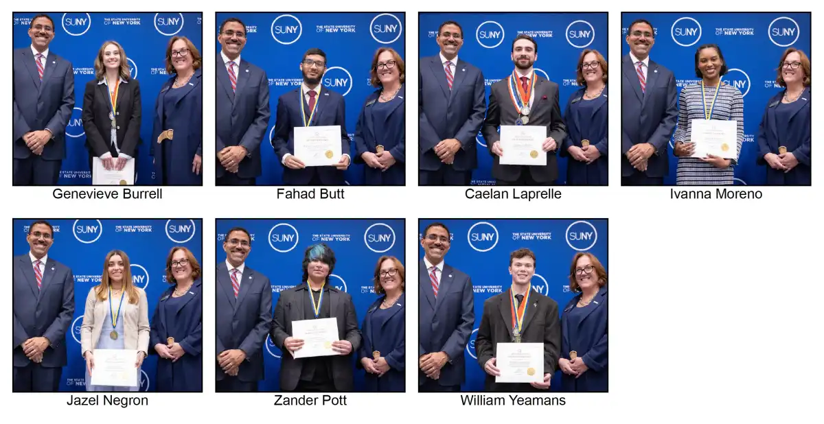 Eight SUNY Suffolk Students Recognized with Chancellor's Award for Student Excellence