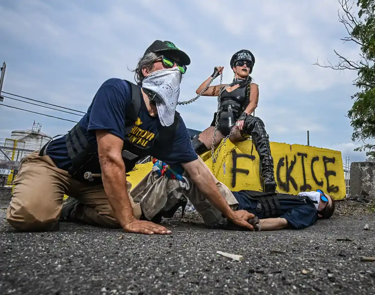 4th of July weekend at Delaney Hall: demonstrators rally against ICE during the holiday