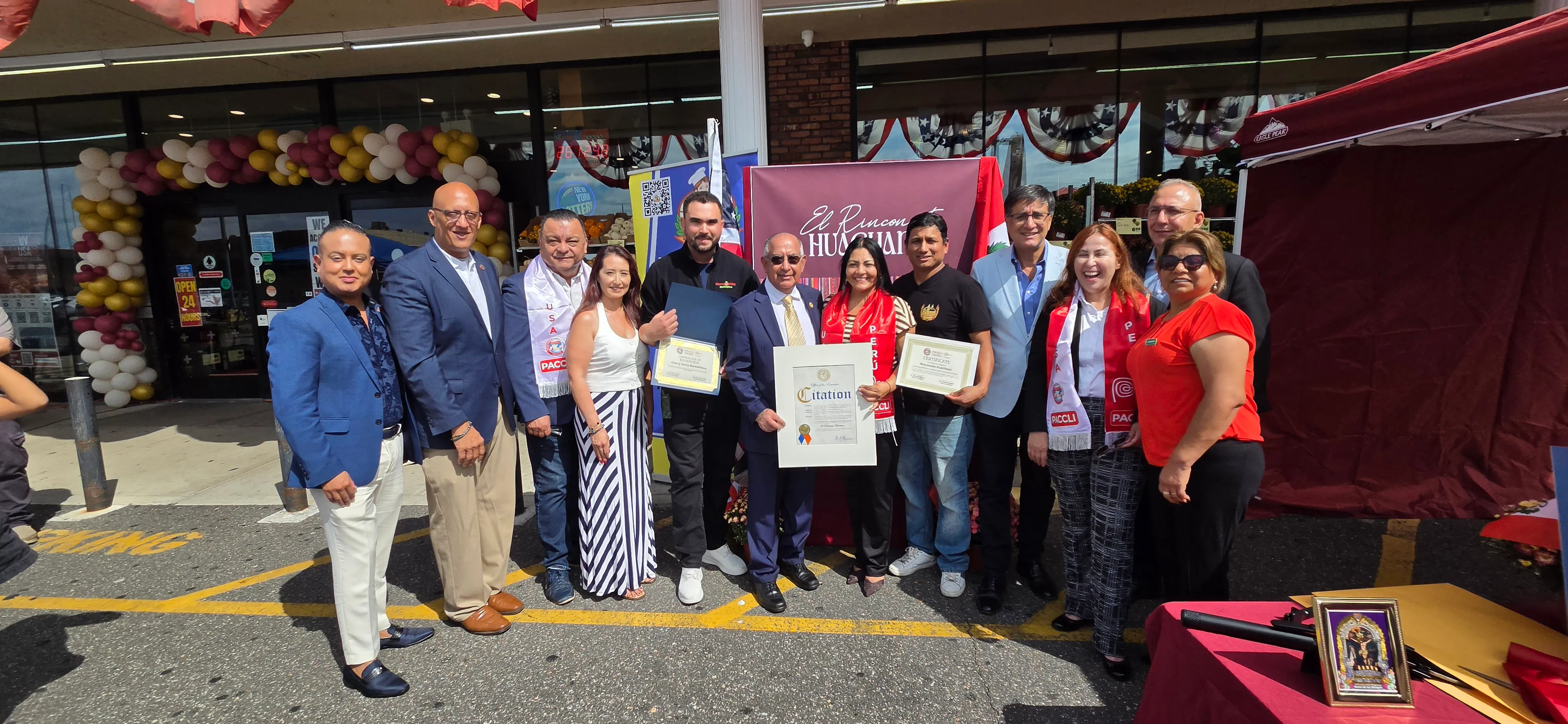 Grand opening of "El Rinconcito Huachano" restaurant in West Hempstead